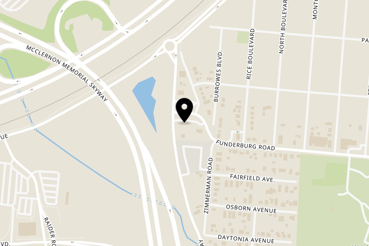 Map showing the location of Crossroads Biryani & Grill on 1888 Colonel Glenn Hwy in Fairborn